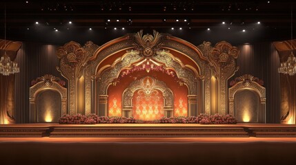 Obraz premium A decorative and grand stage setting ready for a special event