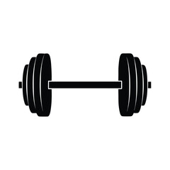 Dumbbell Minimalist Silhouette Vector