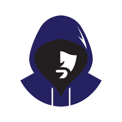 man jacket mysterious logo silhouette vector icon symbol modern illustration design