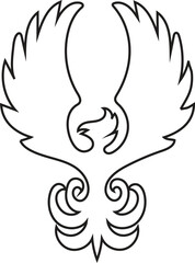 Phoenix Bird Silhouette Icon – Mythical Winged Creature Vector Emblem