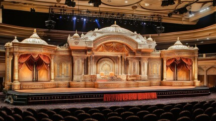 Obraz premium An ornate stage set with intricate designs and rich color tones