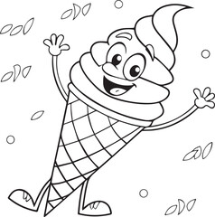 ice cream with hand drawn doodle silhouette vector, ice cream with hand drawn doodle logo vector, ice cream with hand drawn doodle vector illustration, Outline ice cream popsicle stick vector one line