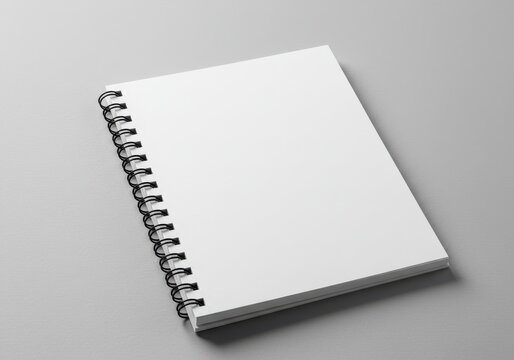 Spiral bound blank notebook isolated on white background