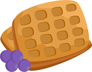 Golden Waffles and Purple Grapes: A Delicious Breakfast Duo