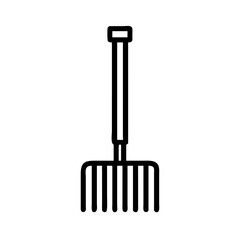 Rake Tool with Straight Handle Icon Design
