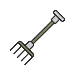 Rake Tool with Straight Handle Icon Design
