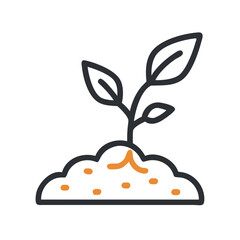 Sprouting Plant Emerging from Soil Icon Design