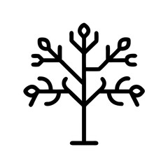 Tree with Divided Branch Structure Icon Design
