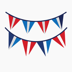 Fototapeta premium Red white and blue bunting-with-flag-pattern 