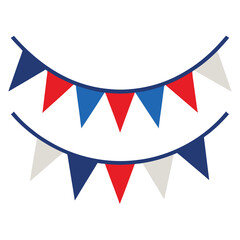 Obraz premium Red white and blue bunting-with-flag-pattern 