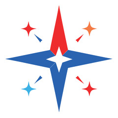 Obraz premium Shining-stars-in-red--white--and-blue-on-white background.