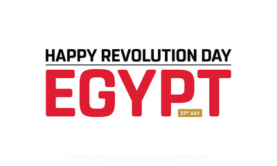 Egypt revolution Day on a white background, Vector design of revolution Day of Egypt, Typographic Design of Egypt National Day, Flag typography of Egypt