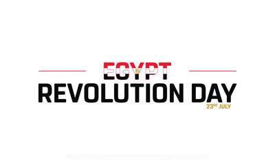 Egypt revolution Day on a white background, Vector design of revolution Day of Egypt, Typographic Design of Egypt National Day, Flag typography of Egypt