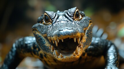 Fototapeta premium Spectacular Close-Up of a Young Caiman