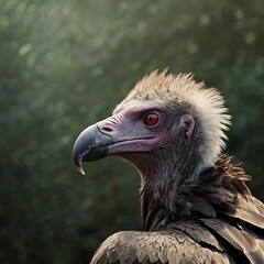 Close-Up Headshot of a Vibrant Vulture: Stunning Wildlife Avian Predator in Natural Habitat