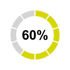 Loading circle and progress circle 60 percent