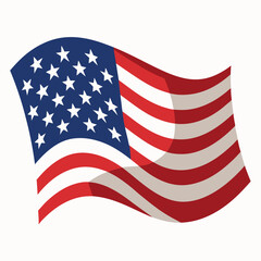 Fototapeta premium Vector illustration of waving American flag