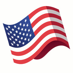 Fototapeta premium Vector illustration of waving American flag