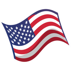 Fototapeta premium Vector illustration of waving American flag
