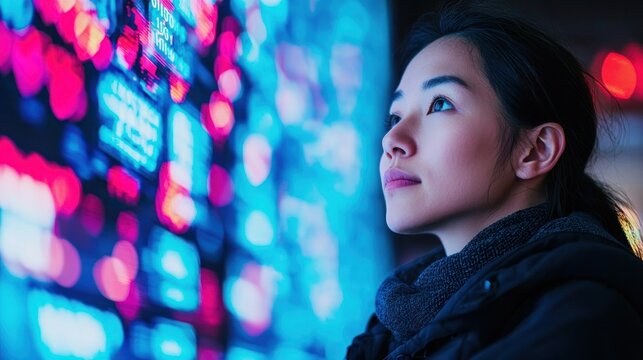 Interracial residents embracing smart city innovations in nongkhane vibrant urban environment digital interaction