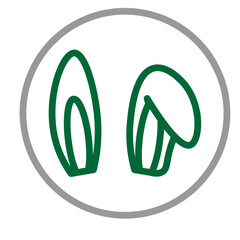 Bunny Ears Vector Line Dark Green Grey Icon Design