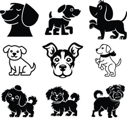 Obraz premium dog's head vector silhouette art