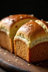 Flaky layers, traditional loaf emerging from oven, food, artisan