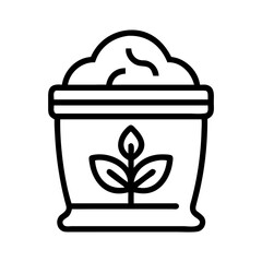 Fertilizer Bucket with Plant Symbol Icon Design