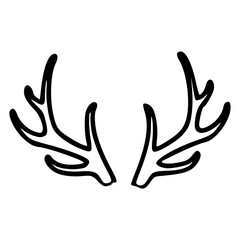 Naklejka premium deer antlers outline illustration