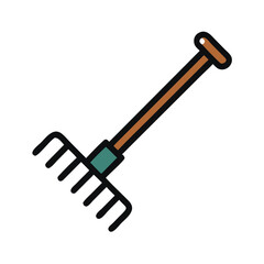Garden Rake with Short Handle Icon Design
