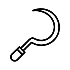 Sickle Tool with Curved Blade Icon Design