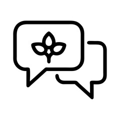 Speech Bubble with Sprout Symbol Icon Design