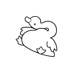 funny silly goose outline drawing