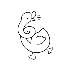 funny silly goose outline drawing
