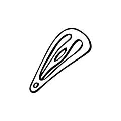 simple hair clip outline vector