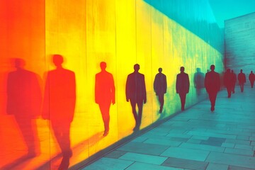 Shadowy figures - nightmares, bad dreams: abstract image of health condition. Deep subconscious. Sleep anxiety. Metaphorical shadowy figures feelings of fear and despair. Abstract nightmare.