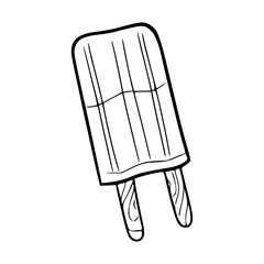 basic ice pop line art drawing