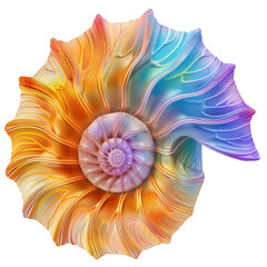 Abstract Colorful Spiral Shell Art