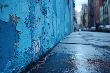 City Alley Blue Wall