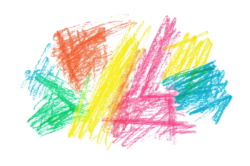 grunge hand drawn colorful scribble wax pastel or pencil isolated on white