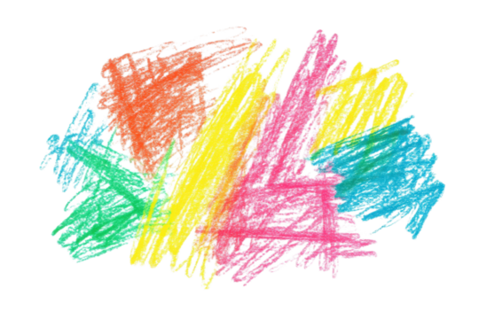grunge hand drawn colorful scribble wax pastel or pencil isolated on white