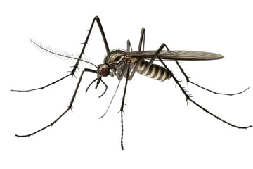 Flying mosquito isolated on white background