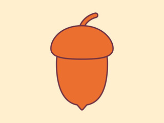 Acorn icon. Autumn icon and symbol. Autumn elements. Simple flat vector icon.