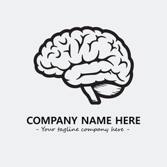 Brain illustration black and white for logo company vector image
