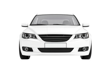 Naklejka premium white car isolated on white background