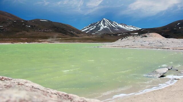 Red Rocks (Piedras Rojas) and Talar Salt Lake - Atacama Desert, Chile - 4K