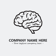 Brain illustration black and white for logo company vector image
