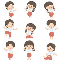 Cute Thai Dance Student Set