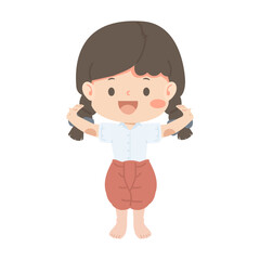 Sweet Thai Dancer Girl Cartoon