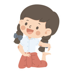 Cute Thai Dancer Girl Character